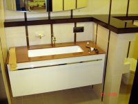 мебель для ванной на заказ МДФ глянец камень
