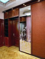 шкаф-купе на заказ зеркало пескоструй ротанг