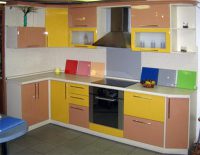 кухня на заказ МДФ разноцветные фасады